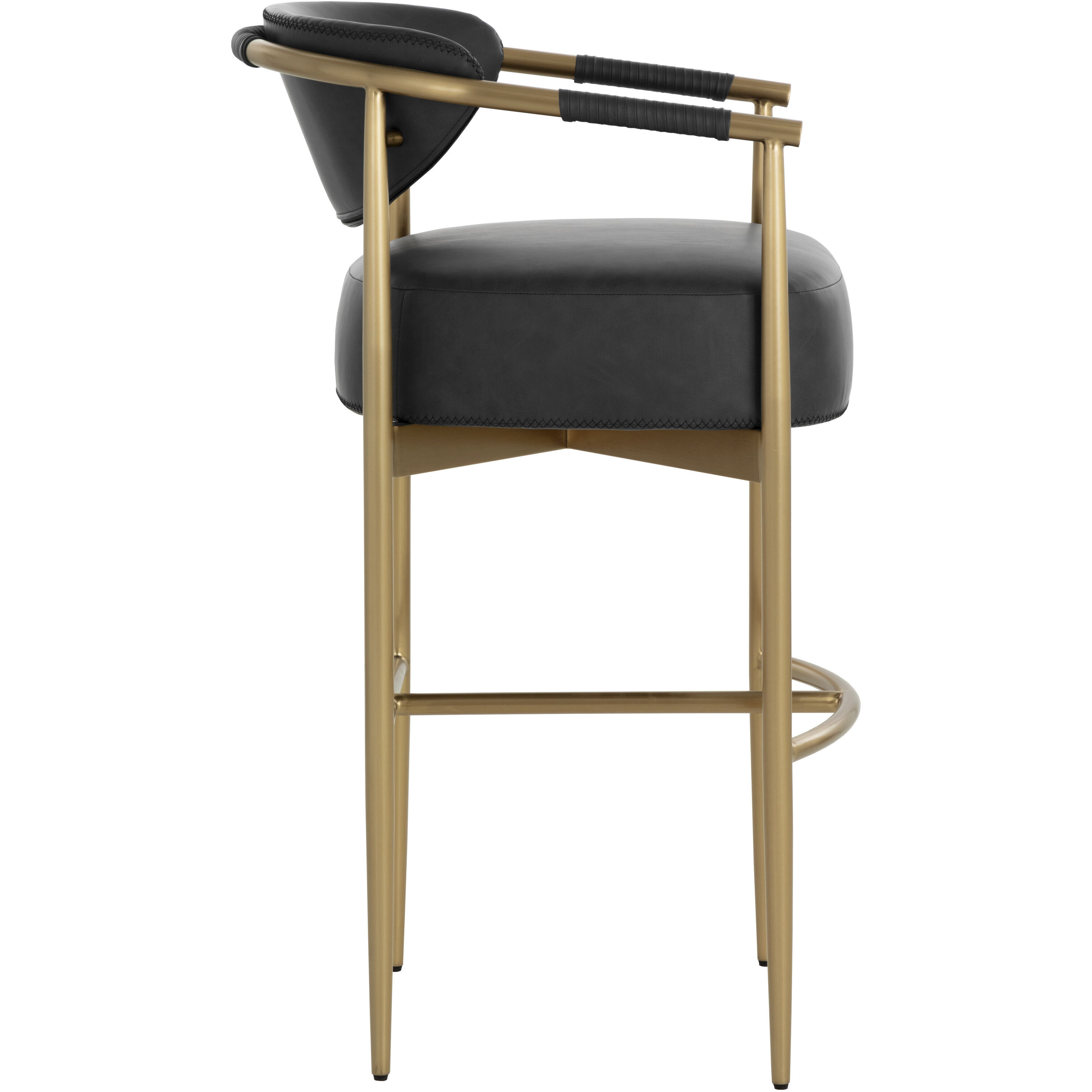 Heloise 40 inch Bravo Black Barstool in Cantina Black